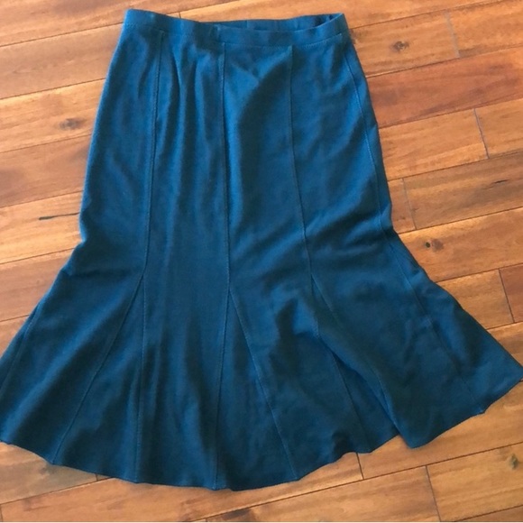 Eileen Fisher Wool Blend Maxi Skirt in Teal - Picture 2 of 2